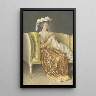 Reproduction of the painting Portrait of a Lady Sewing - Daniel Nikolaus Chodowiecki