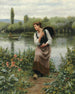 A woman with a basket - Daniel Ridgway Knight — artwork view
