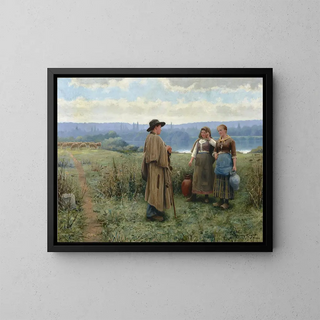 A Moment of Idleness - Daniel Ridgway Knight — framed artwork on a wall