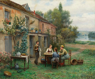 Café dans le jardin - Daniel Ridgway Knight — artwork view