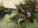 Laveuse au bord de l'eau - Daniel Ridgway Knight — artwork view