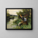 Laveuse au bord de l'eau - Daniel Ridgway Knight — framed artwork on a wall
