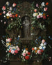Guirlande de fleurs entourant une sculpture de la Vierge Marie - Daniel Seghers — artwork view