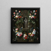 Guirlande de fleurs entourant une sculpture de la Vierge Marie - Daniel Seghers — framed artwork on a wall