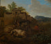 Chèvres et moutons avec des bergers musiciens dans un paysage - Daniel de Bondt — artwork view