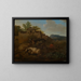 Chèvres et moutons avec des bergers musiciens dans un paysage - Daniel de Bondt — framed artwork on a wall