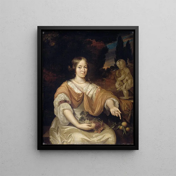 Sara Pottey 1651-1705 wife of Johan van Bochoven - Daniël Haringh — framed artwork on a wall