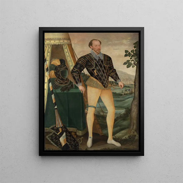 Sir William Drury of Hawstead Suffolk - Daniel van den Queborne — framed artwork on a wall