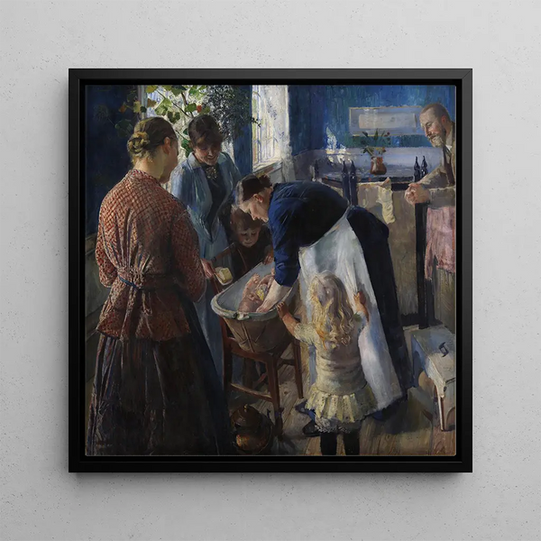 In the Bathtub - Christian Krohg — framed artwork on a wall