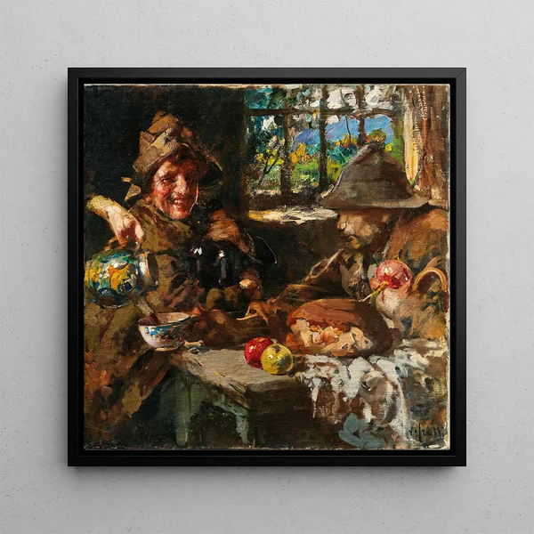 In the tavern - Vincenzo Irolli — framed artwork on a wall