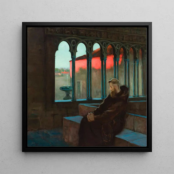 Dans le silence monastique - Kazimierz Stabrowski — framed artwork on a wall