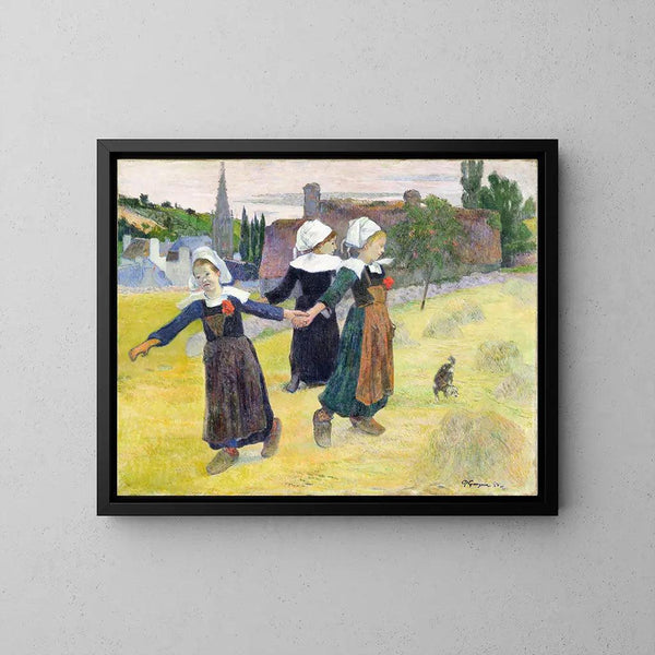 Reproduction of the painting of Breton Girls' Dance at Pont-Aven by Paul Gauguin