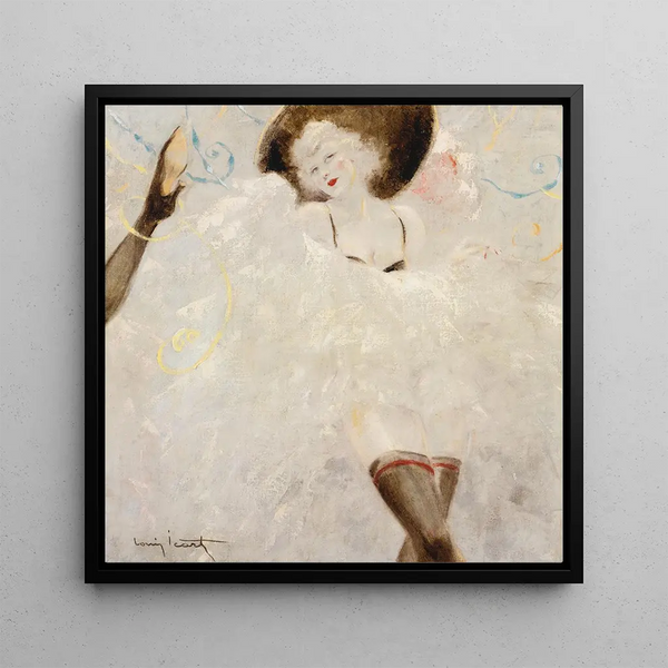 Dancer of Cancan - Louis Icart — framed artwork on a wall