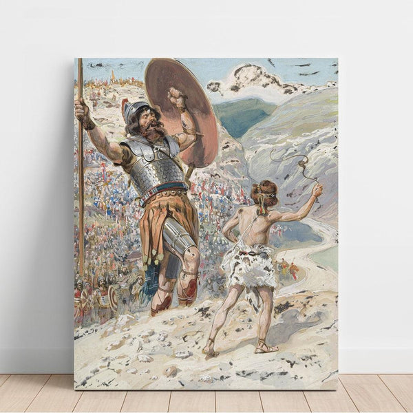 Reproduction of the painting David lance la pierre - James Tissot