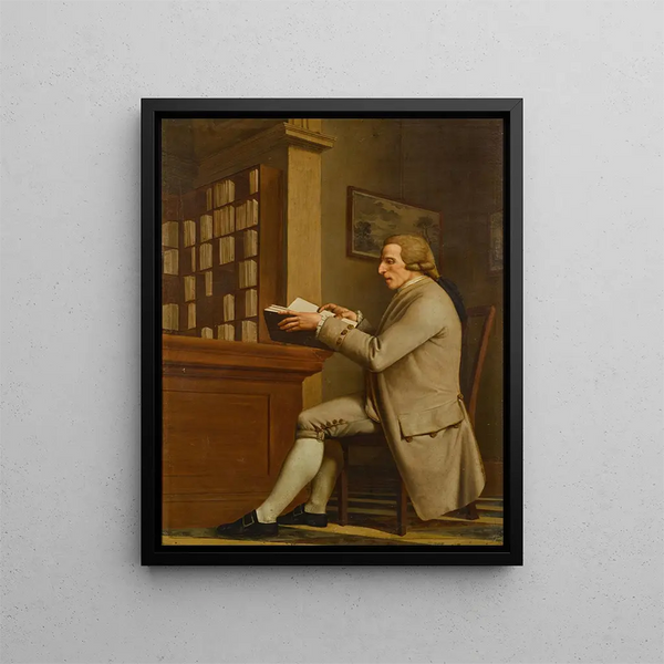 Portrait of a gentleman traditionally identified as Sir William Hamilton - David Allan — framed artwork on a wall