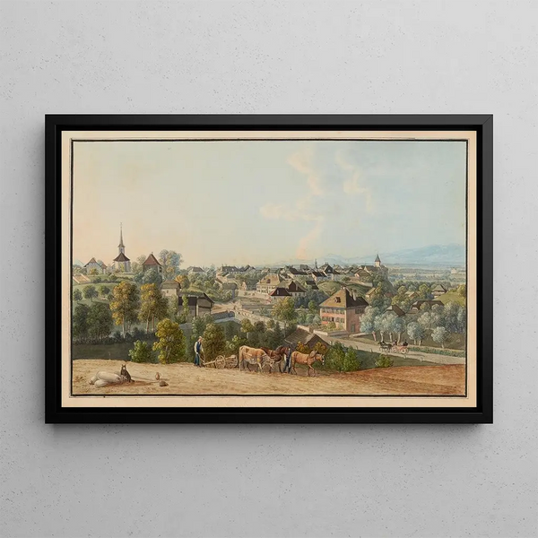 Échallens côté du midi - David Alois Schmid — framed artwork on a wall