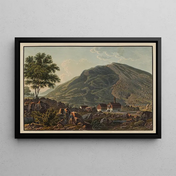 Goldau vers l'Éboulement du Rossberg - David Alois Schmid — framed artwork on a wall