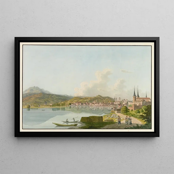 Lucerne depuis la tuilerie dessinée - David Alois Schmid — framed artwork on a wall
