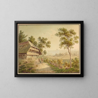 House of a Peasant Near Muri - David Alois Schmid — framed artwork on a wall