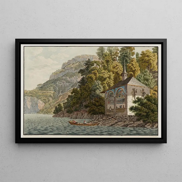 the Tell Plate on Lake of the Four Cantons in the canton of Uri - David Alois Schmid — framed artwork on a wall