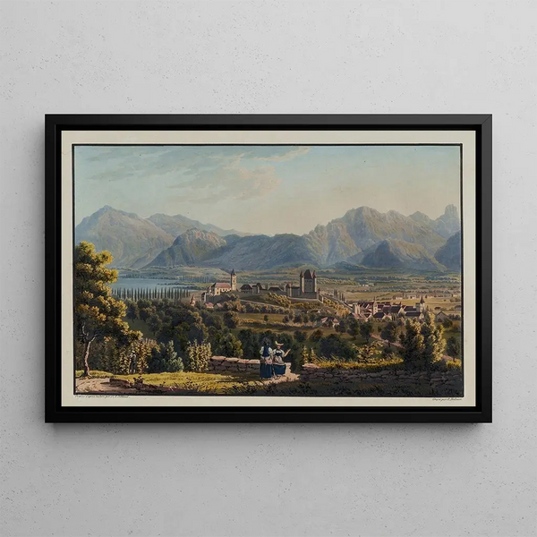 Thoune vers le Niesen et le Stockhorn - David Alois Schmid — framed artwork on a wall