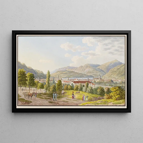 View of Como - David Alois Schmid — framed artwork on a wall