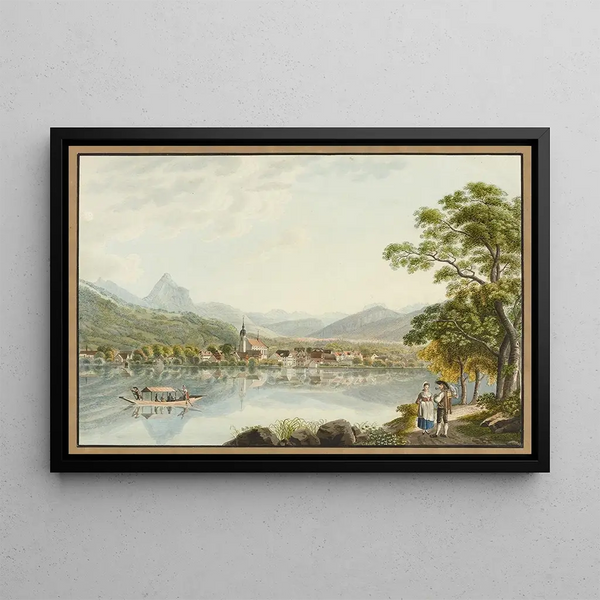 Vue de la ville d'Arth - David Alois Schmid — framed artwork on a wall