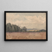 Landscape painting with a plowed field in the foreground - David Charles Read — framed artwork on a wall