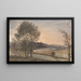 Landscape painting with trees and river in the background - David Charles Read — framed artwork on a wall