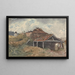 Landscape with Two Figures Near an Old Building - David Charles Read — framed artwork on a wall