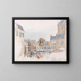 a French market - David Cox — framed artwork on a wall