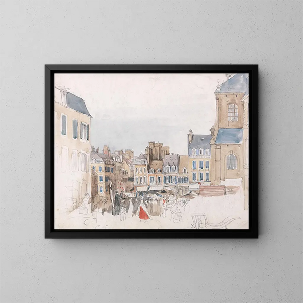 a French market - David Cox — framed artwork on a wall