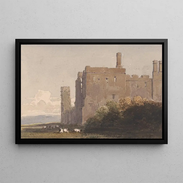 Abbey of Battle, Sussex - David Cox — framed artwork on a wall