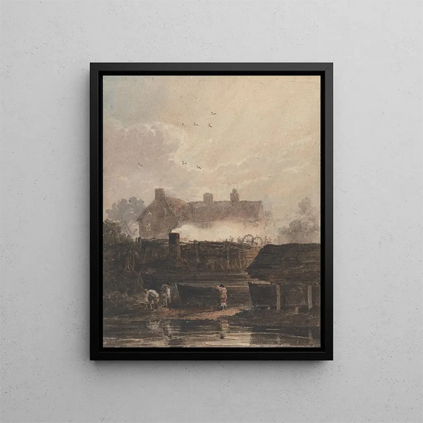 Birmingham Shipyard Painting - David Cox — framed artwork on a wall