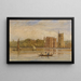 a boat in front of Lambeth Palace, London - David Cox — framed artwork on a wall