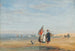 Calais Beach with Shrimp Fishermen and a Dog - David Cox — artwork view