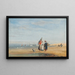 Calais Beach with Shrimp Fishermen and a Dog - David Cox — framed artwork on a wall