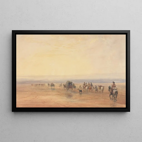 Traversée des sables de Lancaster - David Cox — framed artwork on a wall