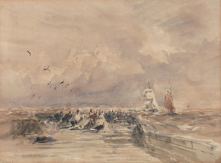 The port of Dieppe, fresh wind - David Cox — artwork view