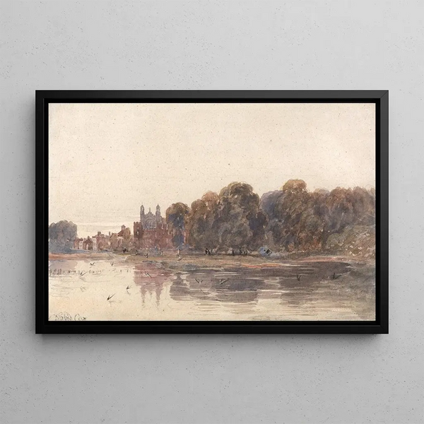 Eton from the Thames - David Cox — framed artwork on a wall