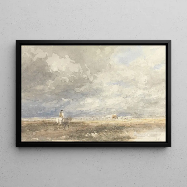 En route to the hayfield - David Cox — framed artwork on a wall