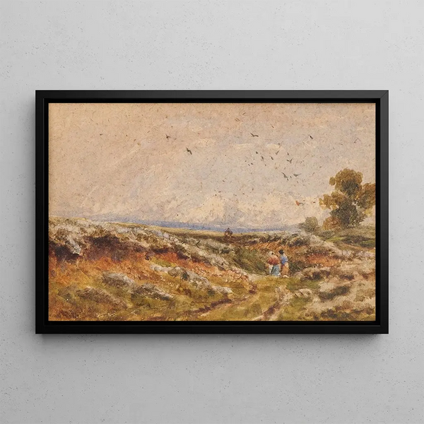 Moorland Scene - David Cox — framed artwork on a wall