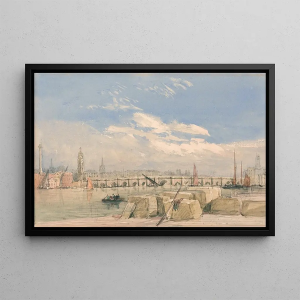 London Bridge - David Cox — framed artwork on a wall