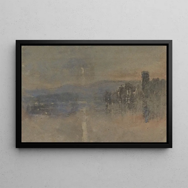 Landscape by Moonlight - David Cox — framed artwork on a wall