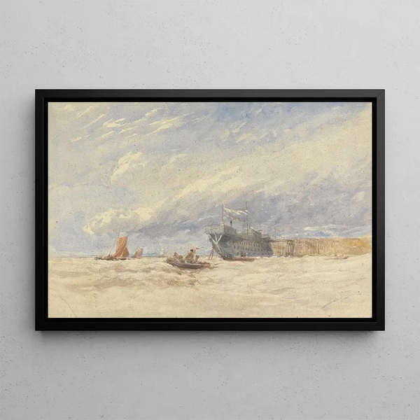 On the Medway - David Cox — framed artwork on a wall