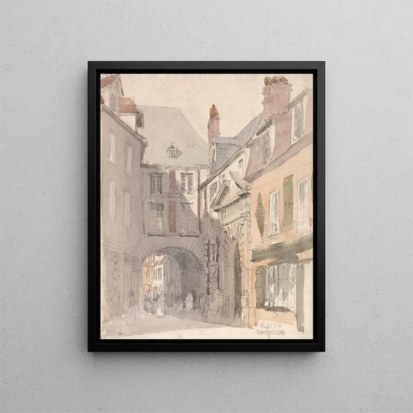 Place Saint-Barthélemy Rouen - David Cox — framed artwork on a wall