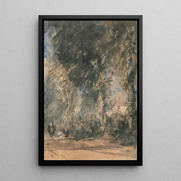 Les portes de l'abbaye regardant vers la maison de Greenfield - David Cox — framed artwork on a wall