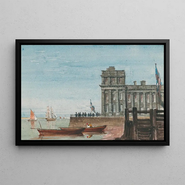 La vieille douane de Greenwich - David Cox — framed artwork on a wall