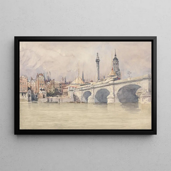 L'inauguration du nouveau pont de Londres - David Cox — framed artwork on a wall