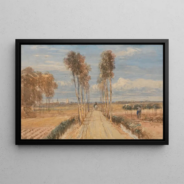 L'avenue des peupliers d'après Hobbema - David Cox — framed artwork on a wall